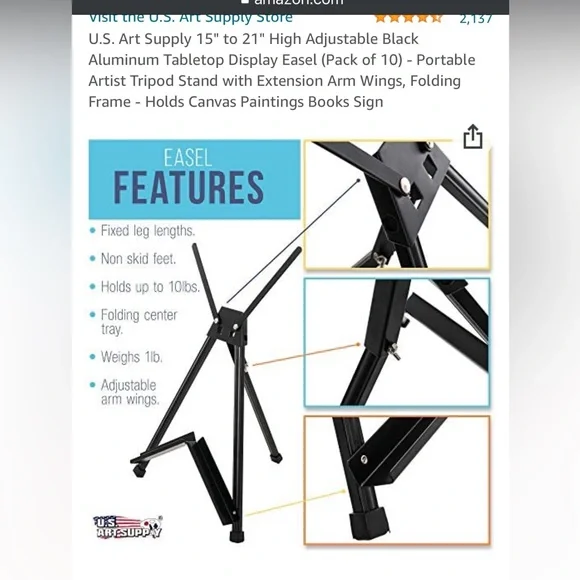 💜 Table top easel. Bundle of 8. - Picture 2 of 3